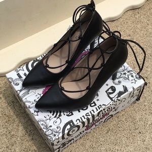 Ankle Lace-up Black High-Heel